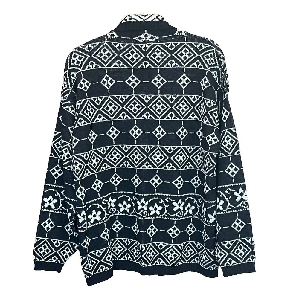 VTG‎ Pendleton 100% Virgin Wool Knit Cardigan Sweater Cowl Neck Womens Large